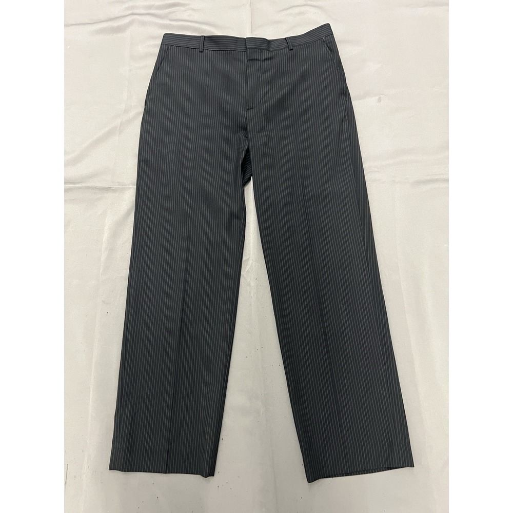 Banana Republic Modern Fit men's wool dress pants dark charcoal/gray pinstripe